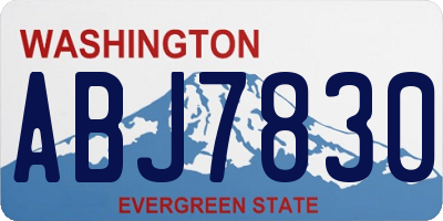 WA license plate ABJ7830