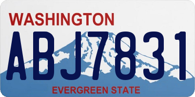 WA license plate ABJ7831