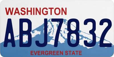 WA license plate ABJ7832