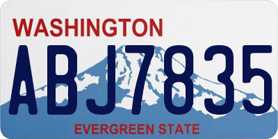 WA license plate ABJ7835