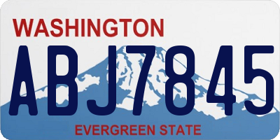 WA license plate ABJ7845