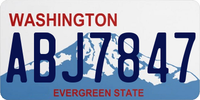 WA license plate ABJ7847