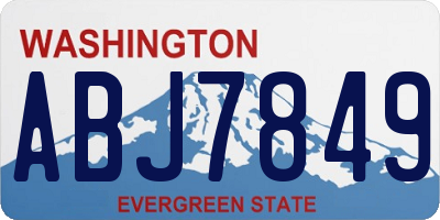 WA license plate ABJ7849