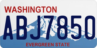 WA license plate ABJ7850