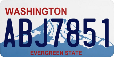 WA license plate ABJ7851