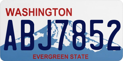 WA license plate ABJ7852