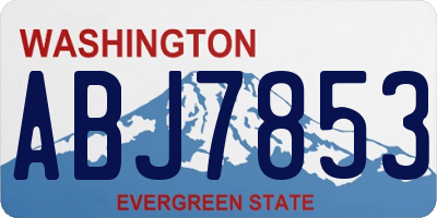 WA license plate ABJ7853
