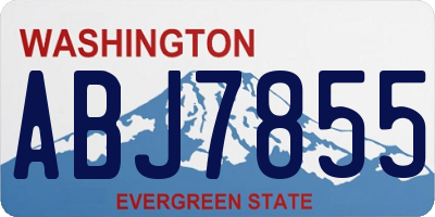 WA license plate ABJ7855