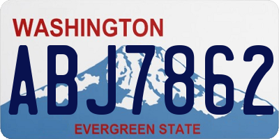 WA license plate ABJ7862