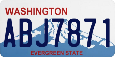 WA license plate ABJ7871