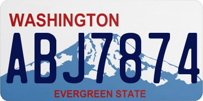 WA license plate ABJ7874