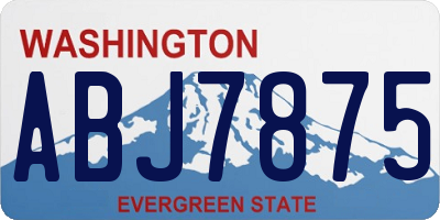 WA license plate ABJ7875