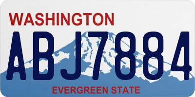 WA license plate ABJ7884