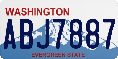 WA license plate ABJ7887