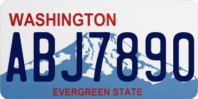 WA license plate ABJ7890