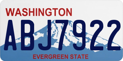 WA license plate ABJ7922