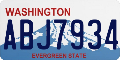 WA license plate ABJ7934