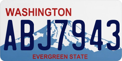 WA license plate ABJ7943