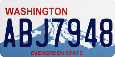 WA license plate ABJ7948