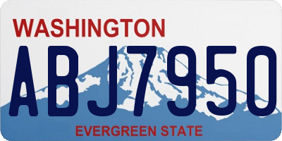 WA license plate ABJ7950