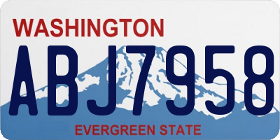 WA license plate ABJ7958