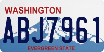 WA license plate ABJ7961