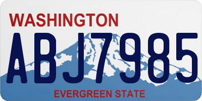 WA license plate ABJ7985