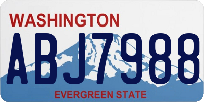 WA license plate ABJ7988