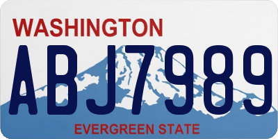 WA license plate ABJ7989