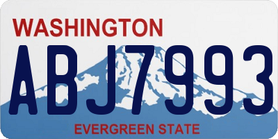 WA license plate ABJ7993