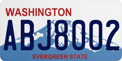 WA license plate ABJ8002