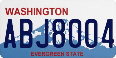 WA license plate ABJ8004