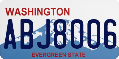 WA license plate ABJ8006