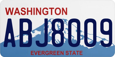 WA license plate ABJ8009