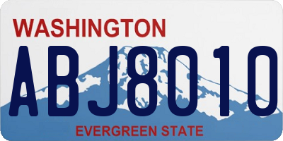 WA license plate ABJ8010