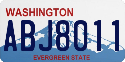 WA license plate ABJ8011