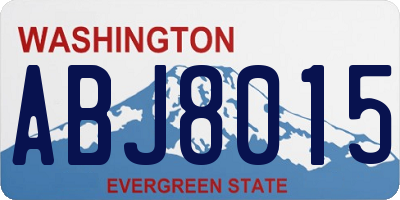 WA license plate ABJ8015
