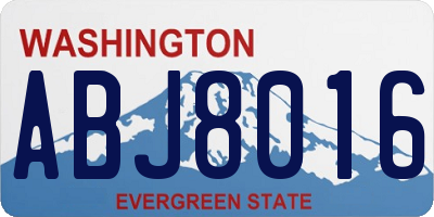 WA license plate ABJ8016