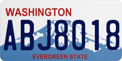 WA license plate ABJ8018