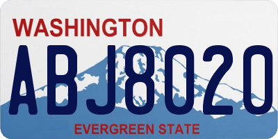 WA license plate ABJ8020