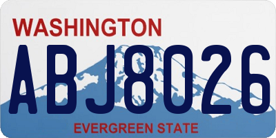 WA license plate ABJ8026