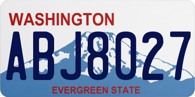WA license plate ABJ8027