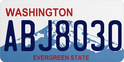 WA license plate ABJ8030