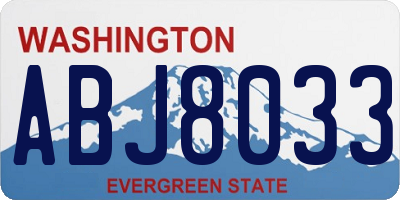 WA license plate ABJ8033