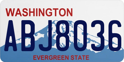 WA license plate ABJ8036