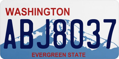 WA license plate ABJ8037