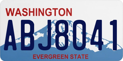 WA license plate ABJ8041