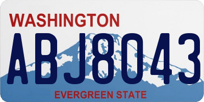 WA license plate ABJ8043