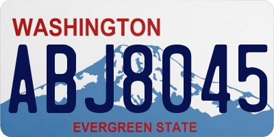 WA license plate ABJ8045