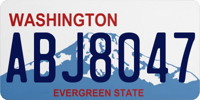 WA license plate ABJ8047